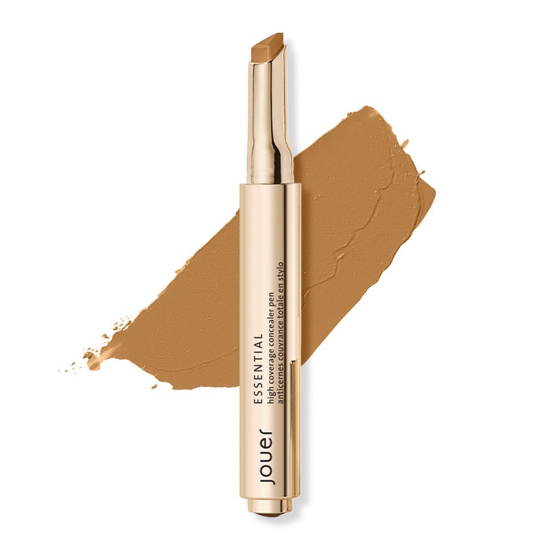 Jouer Essential High Coverage Concealer Pen  Under Eye Concealer for Dark Circles  Brightening Makeup for Eye Circles  Color Corrector Eye Primer with Hyaluronic Acid and Vitamin E